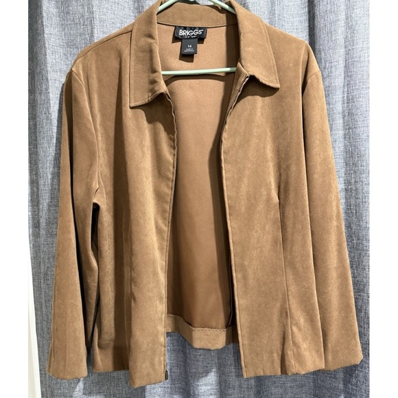 Briggs New York Womens Size 14 Full Zip Long Sleeve Blazer Vintage Shoulder Pads - Picture 7 of 11